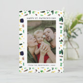 Minimalist lucky shamrock st. Patrick's Day Photo シーズンカード (スタンド正面)