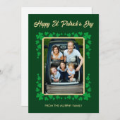 Minimalist lucky shamrock st. Patrick's Day Photo シーズンカード (正面/裏面)