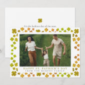 Minimalist lucky shamrock st. Patrick's Day Photo シーズンカード (正面/裏面)