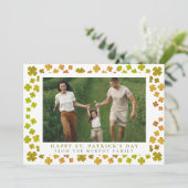 Minimalist lucky shamrock st. Patrick's Day Photo シーズンカード (スタンド正面)