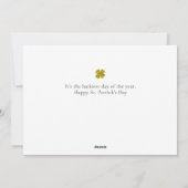 Minimalist lucky shamrock st. Patrick's Day Photo シーズンカード (裏面)