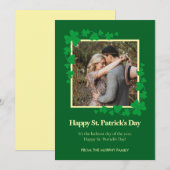 Minimalist lucky shamrock st. Patrick's Day Photo シーズンカード (正面/裏面)