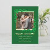 Minimalist lucky shamrock st. Patrick's Day Photo シーズンカード (スタンド正面)