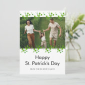 Minimalist lucky shamrock st. Patrick's Day Photo シーズンカード (スタンド正面)