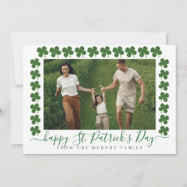 Minimalist lucky shamrock st. Patrick's Day Photo シーズンカード
