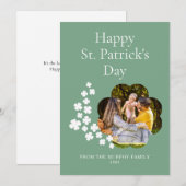 Minimalist lucky shamrock st. Patrick's Day Photo シーズンカード (正面/裏面)