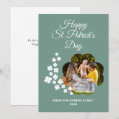 Minimalist lucky shamrock st. Patrick's Day Photo シーズンカード (正面/裏面)