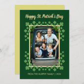 Minimalist lucky shamrock st. Patrick's Day Photo シーズンカード (正面/裏面)