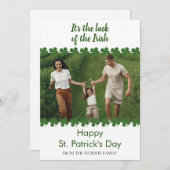 Minimalist lucky shamrock st. Patrick's Day Photo シーズンカード (正面/裏面)