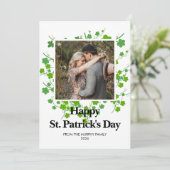 Minimalist lucky shamrock st. Patrick's Day Photo シーズンカード (スタンド正面)