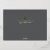 Minimalist lucky shamrock st. Patrick's Day Photo 箔シーズンカード (裏面)