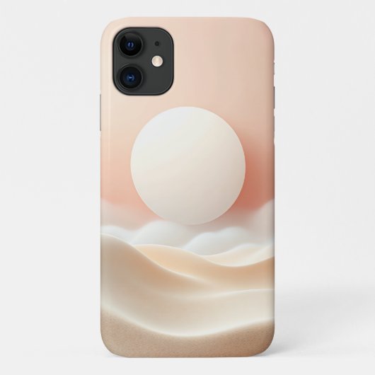 Minimalist Luminous Sphere & Soft Sandy Waves - El Case-Mate iPhoneケース (裏面)