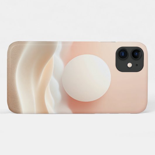 Minimalist Luminous Sphere & Soft Sandy Waves - El Case-Mate iPhoneケース (裏面(横))