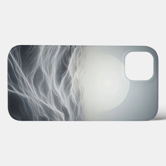 Minimalist Lunar Mesh Phone Case - Ethereal White  Case-Mate iPhoneケース (裏面 (横))