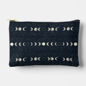 Minimalist Lunar Phases Pattern with Stars and Nig アクセサリーポーチ (正面)
