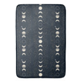 Minimalist Lunar Phases Pattern with Stars and Nig バスマット (正面縦)
