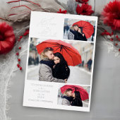 Minimalist Luxury 3 Photos Wedding Silver  箔招待状