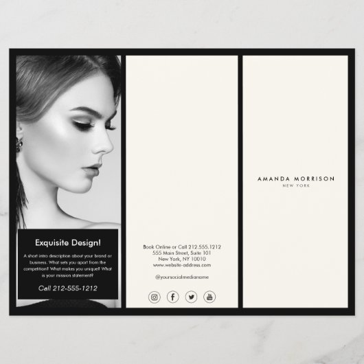 Minimalist Luxury Boutique Black/Ivory Brochure チラシ (正面)