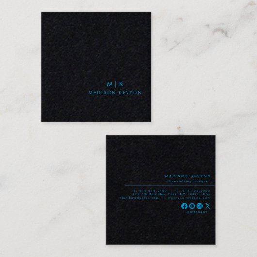 Minimalist Luxury Boutique Ivory スクエア名刺 (正面/裏面)