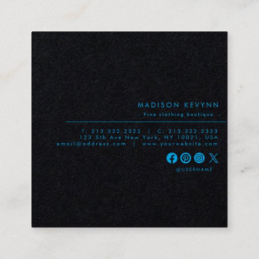 Minimalist Luxury Boutique Ivory スクエア名刺 (裏面)