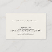 Minimalist Luxury Boutique Ivory 名刺 (裏面)