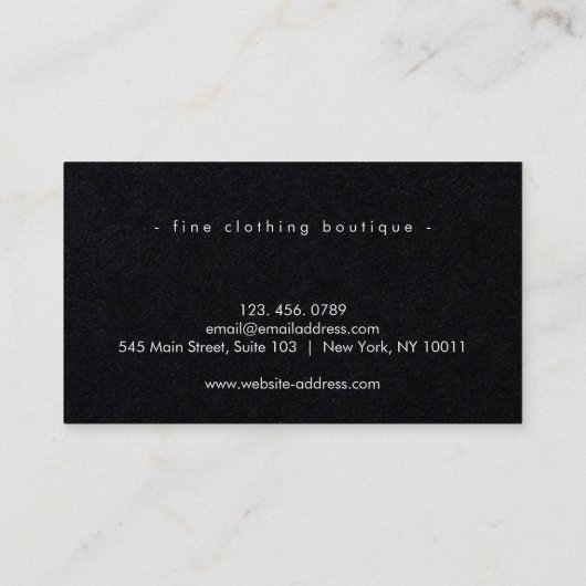 Minimalist Luxury Boutique Ivory 名刺 (裏面)