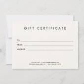 Minimalist Luxury Boutique Ivory Gift Certificate (裏面)