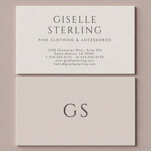 Minimalist Luxury Boutique Taupe Neutral 名刺