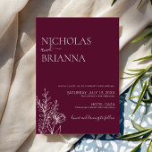 Minimalist Luxury Burgundy Wedding 招待状