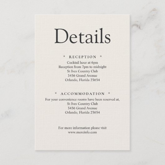 Minimalist Luxury Details Card エンクロージャーカード (正面)