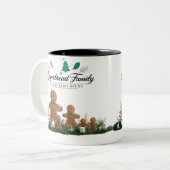 Minimalist Luxury Gingerbread Family Christmas  ツートーンマグカップ (正面左)