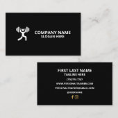 Minimalist Luxury Gym Trainer Coach Weight Fitness 名刺 (正面/裏面)