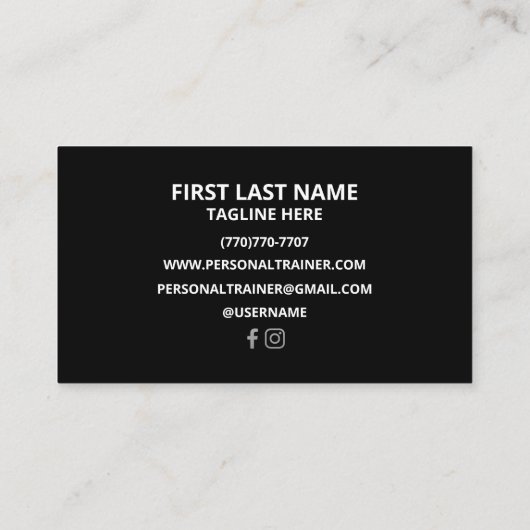 Minimalist Luxury Gym Trainer Coach Weight Fitness 名刺 (裏面)