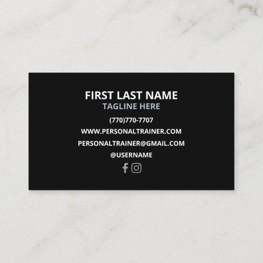 Minimalist Luxury Gym Trainer Coach Weight Fitness 名刺 (裏面)