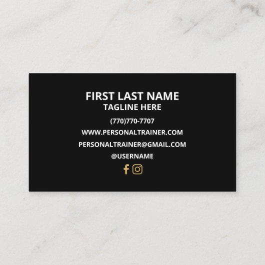 Minimalist Luxury Gym Trainer Coach Weight Fitness 名刺 (裏面)