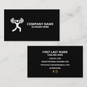 Minimalist Luxury Gym Trainer Coach Weight Fitness 名刺 (正面/裏面)