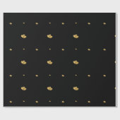 Minimalist Luxury Interlocking Gold Hearts on Blac ラッピングペーパー (フラット)