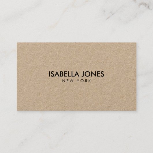 Minimalist Luxury Kraft Business Card 名刺 (正面)