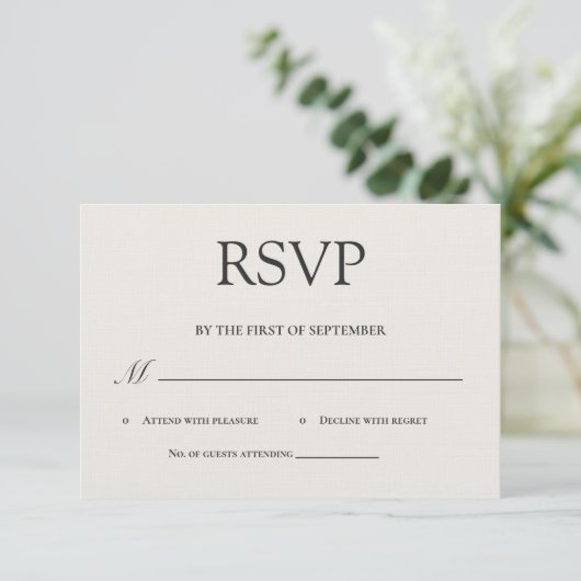 Minimalist Luxury RSVP Card (スタンド正面)