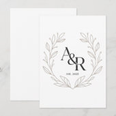 Minimalist Luxury Wedding Monogram Design 招待状 (正面/裏面)