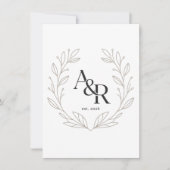 Minimalist Luxury Wedding Monogram Design 招待状 (正面)