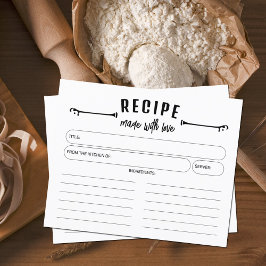 Minimalist Made With Love Recipe Card