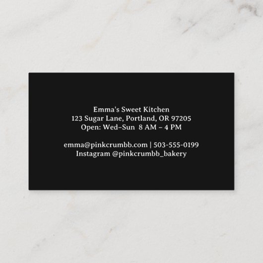 Minimalist Made with Love Typography Bakery 名刺 (裏面)