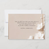 Minimalist Magnolia White Floral Wedding 出欠カード (裏面)