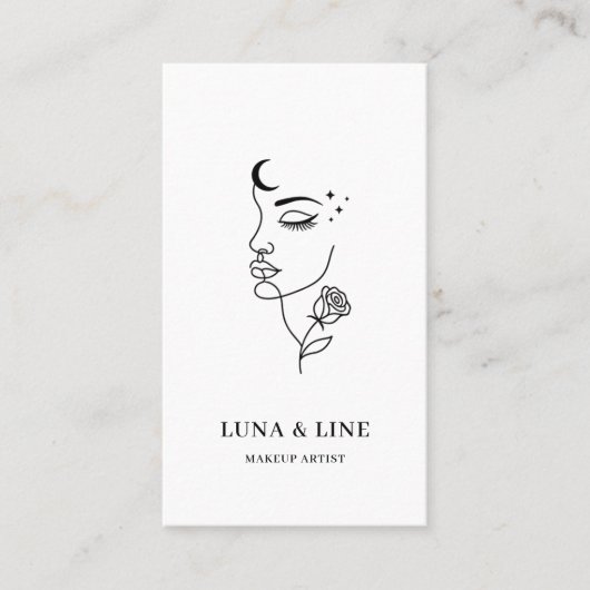 Minimalist Makeup Artist Card with QR Code 名刺 (正面)
