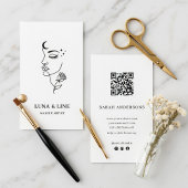 Minimalist Makeup Artist Card with QR Code 名刺