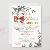 Minimalist Making Spirits Bright Cocktail Party 招待状 (正面)