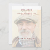 Minimalist Male Family Photo 80th Birthday 招待状 (裏面)