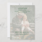 Minimalist Male Family Photo 80th Birthday  招待状 (裏面)