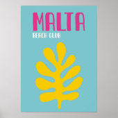 Minimalist Malta Coastal Decor ポスター (正面)